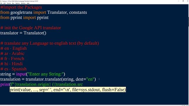 Language Translator in Python | Fun with Python | The Programmers Talk