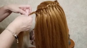 Плетение косы "Водопад"
