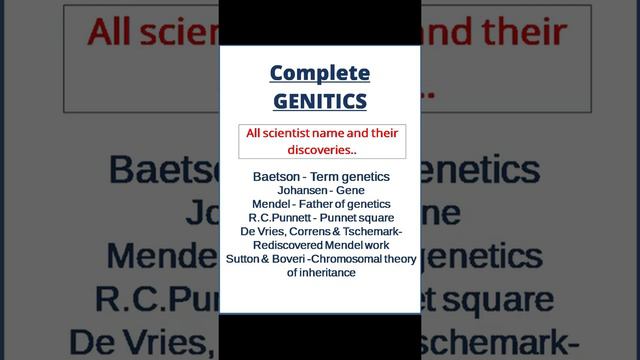 Complete Genetic Short revision