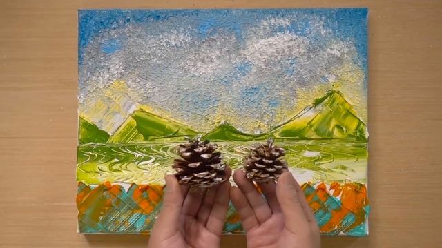 Acrylic painting techniques for beginners  Pine tree  Special creative art