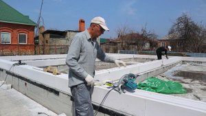 Армирование газобетона. Первый ряд. | Штробление /Закладка арматуры