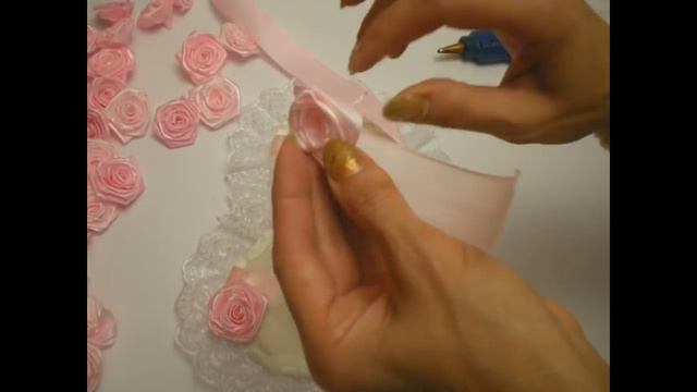 БАНТ на ВЫПИСКУ из РОДДОМА. Розы из Лент МК. / Bow Ribbons  /DIY/Tutorial/Kanzashi