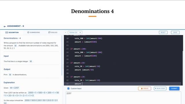 Denominations 4 | Assignment 6 | CCBP | NxtWave CCBP 4.0 Telugu | Python Programming | Python Code