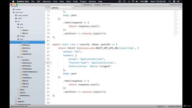 React like unlike Implementation in react js | MERN stack tutorial