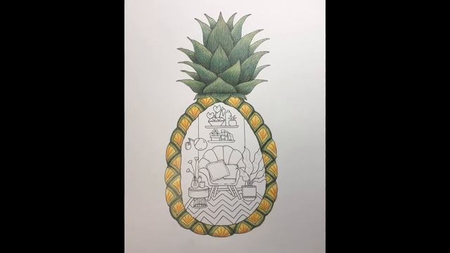 Johanna Basford Rooms of Wonder | How to colour a pineapple смотреть онлайн