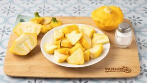 Жареные патиссоны с чесноком