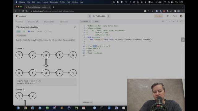 Разбор задачи Reverse Linked List - Leetcode 206 - Python смотреть онлайн