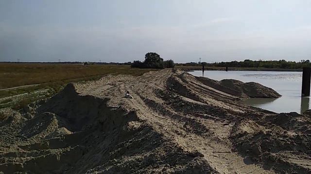 Строительство Багаевского гидроузла. Вид с правого берега. смотреть онлайн