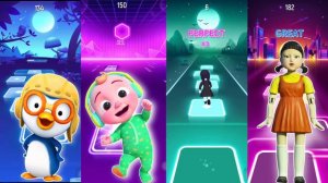 Episode 5 || Pororo The Little Penguin 🆚 Coco Melon 🆚 Marsha 🆚 squid game doll ! Music gameplay