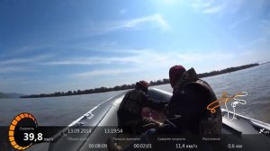 лодка Гладиатор E420НДНД + Suzuki 20 заезд на скорость