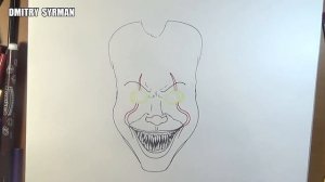 How to draw Pennywise Deadlights, IT, Как нарисовать Пеннивайза, ОНО