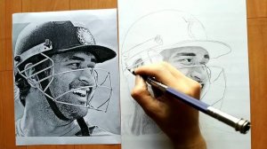 Ms Dhoni Drawing | Real time shading