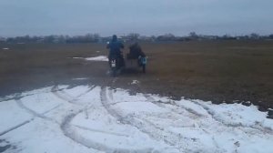 Покатушки на ИЖ Юпитер 5 с люлькой.