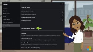 Accessibility settings menu in Xbox app on PC
