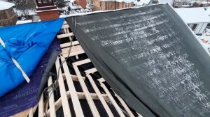 Зимний монтаж гибкой черепицы..