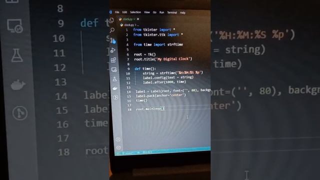 Digital Clock using Python #PythonProject#short