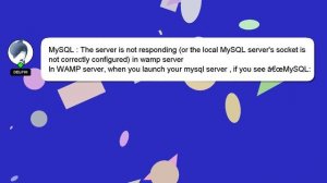 MySQL : The server is not responding (or the local MySQL server's socket is not correctly configure