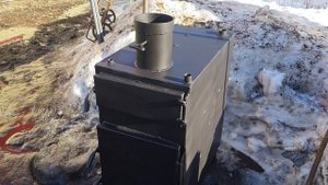 Банная печь с удлинённой закрытой каменкой и топкой, ну и кВт час