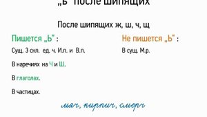 Мягкий знак после шипящих (5 класс, видеоурок-презентация)
