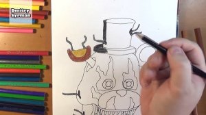 How to draw Nightmare  Freddy, FNAF, Как нарисовать Кошмарного Фредди