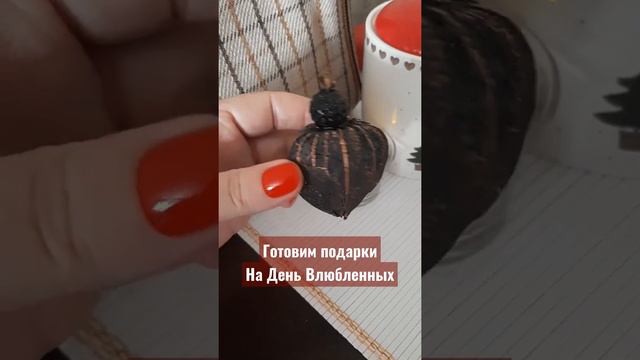 Подарок девушке на 14 февраля! Подвеска на брелок из скелетированного физалиса, медь. смотреть онлайн