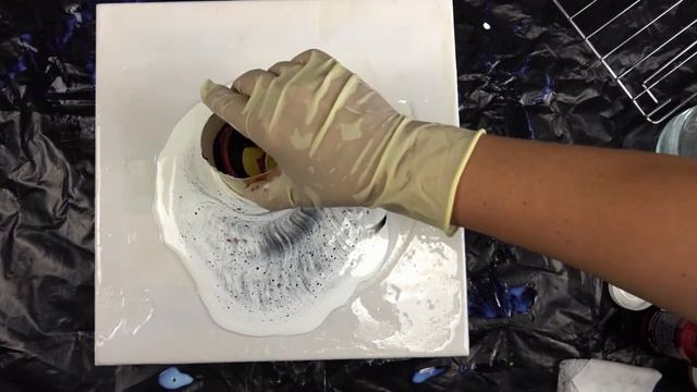 Акриловая заливка с золотой краской. Техника fluid art "жидкий акрил" с акриловыми красками.