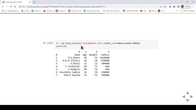 Python Dictionary: Populate a dictionary from the MS Excel file