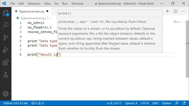 32- Type Conversion and Type Casting | Implicit Type Conversion in Python | Python Tutorial in Hind