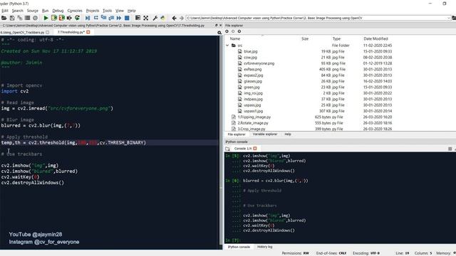 2.7  Thresholding using OpenCV Python(Advanced Computer Vision using OpenCV Python)