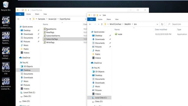 WinCC Unified V16: Open Pipe first steps to subscribe a HMI tag with the JavaScript examples