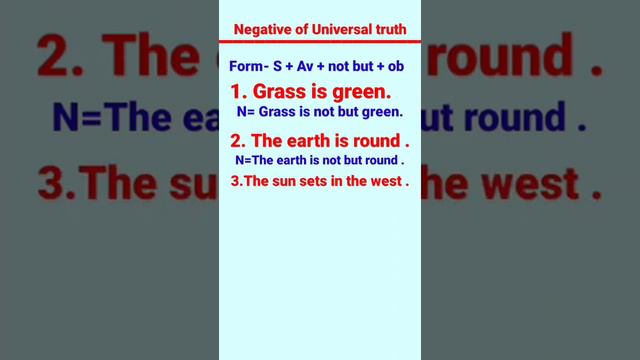 Negative sentences-How to make negative "Universal truth sentences using "not but".