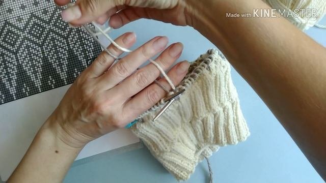 Жаккардовая шапка. Жаккард для начинающих. Фиксированный отворот.