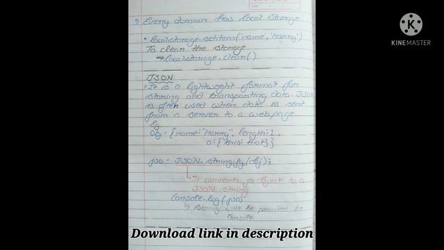 Javascript Handwritten Notes | Codewithharry lecture Notes