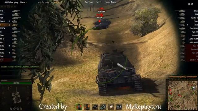 WOT: Steppes - T-44 - 6 frags - смотреть онлайн