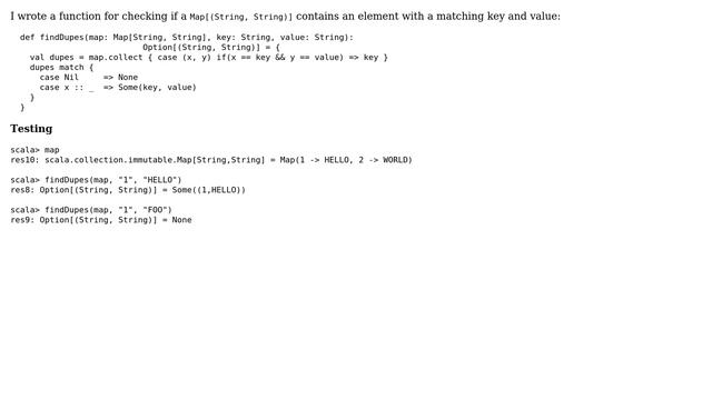 Code Review: Finding Duplicate (Key, Value) in Map (2 Solutions!!)