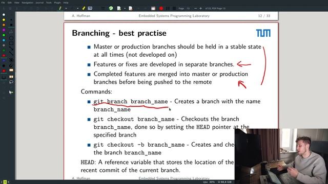 TUM ESPL - Git Tutorial 3 - Branches смотреть онлайн