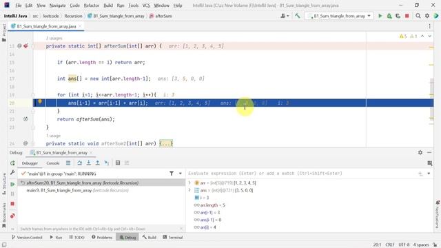#1 Sum Triangle from Array || Recursion || GeeksForGeeks Problem Solution || Vishal Thakur