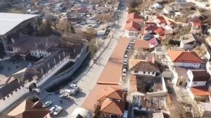 Ханский дворец в Бахчисарае вид с высоты птичьего полёта.