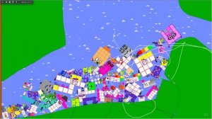 Numberblocks Fall Down the Mountain - The floor is Lava!! Survival Challenge by Algodoo