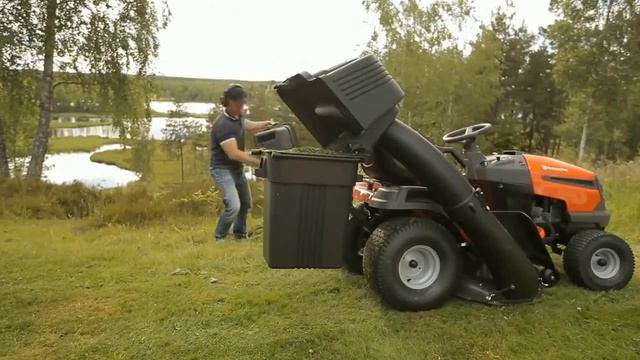 Садовый минитрактор Husqvarna+Травосборник