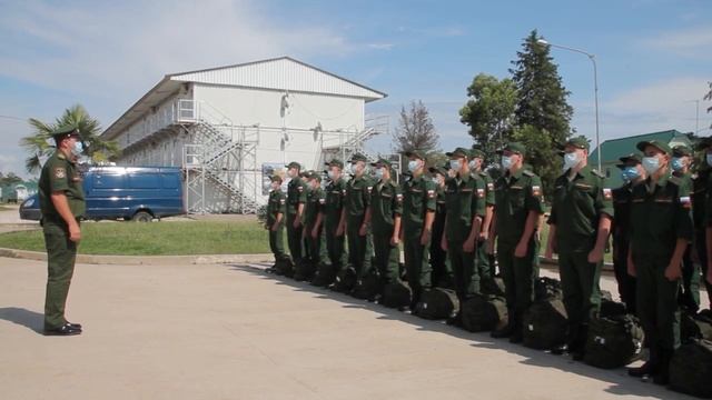 Призывники прибыли на российскую военную базу Армии России ЮВО в Абхазии | Военный призыв 2021