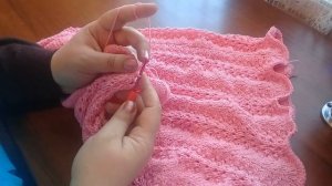 МК.Красивое детское платье .Вязание спицами. 2-часть(заключительная)