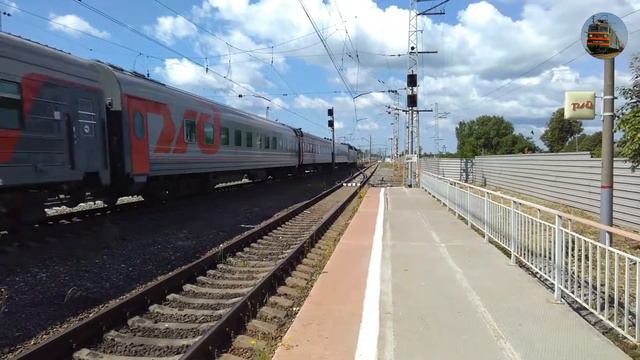 Пассажирский поезд Электровоз ЧС7-275 на станции Берендеево (СЖД) смотреть онлайн