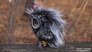 Совы из меха и полимерной глины