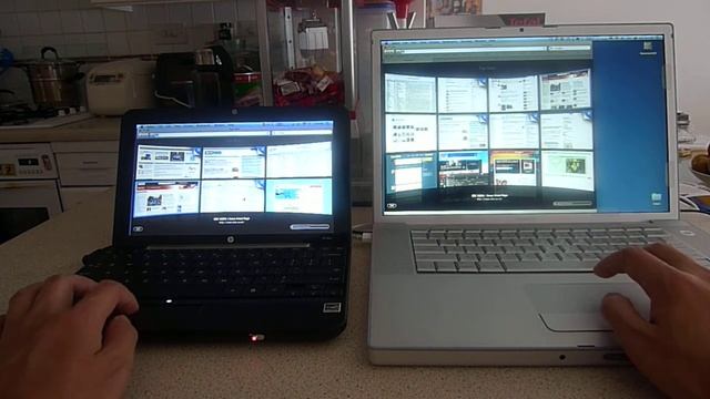 HP Mini 1000 vs MacBook Pro 15" : Loading Safari смотреть онлайн