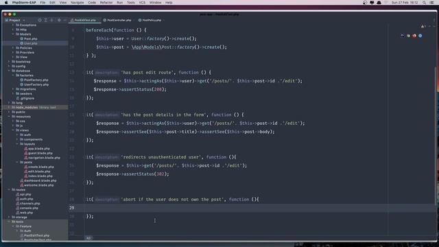 #8 Test The Post Policy | Laravel TDD Tutorial | Laravel Tutorial For Beginners