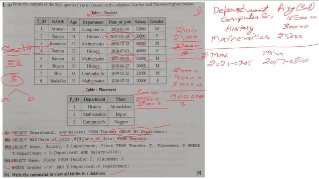 Class 12 | MYSQL | output for the SQL Commands |  #computerscience #class12 #083 #mysql Part 3