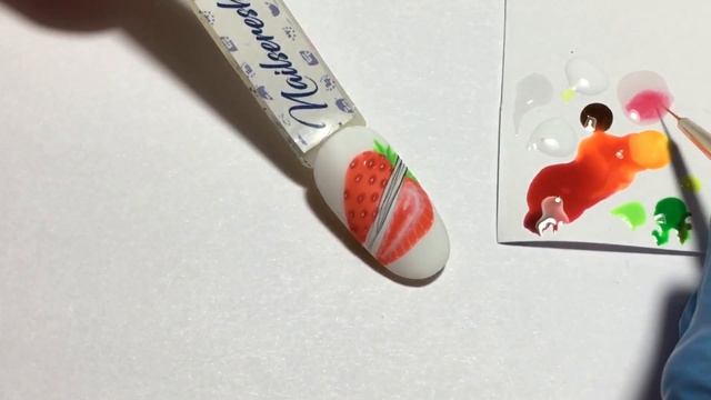 Клубника на ногтях Дыня на ногтях фрукты на ногтях простые дизайны ногтей