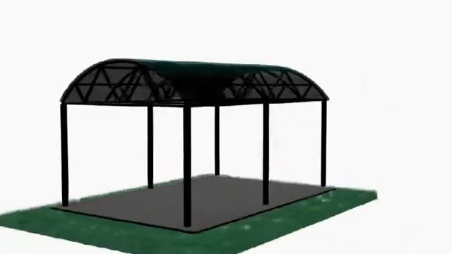 Навес из поликарбоната модель №4 от компании Навес-стиль - обзор 3D