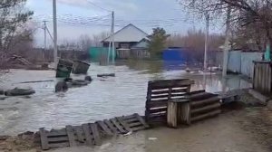 Жители Орска соорудили мини-дамбу, чтобы замедлить продвижение воды к домам.#shorts#